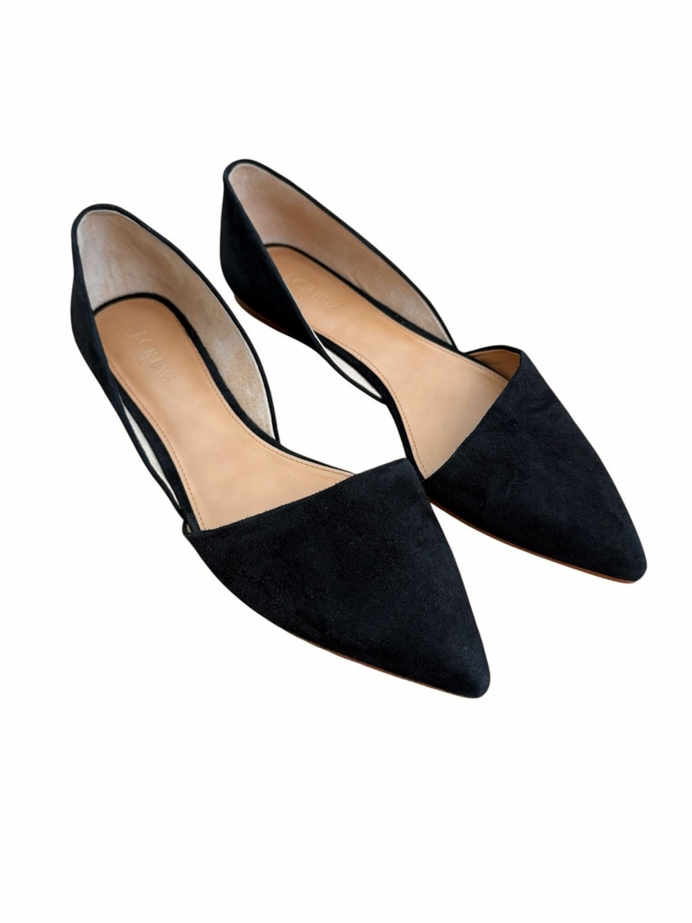 J Crew Black Leather d’Orsay Flats